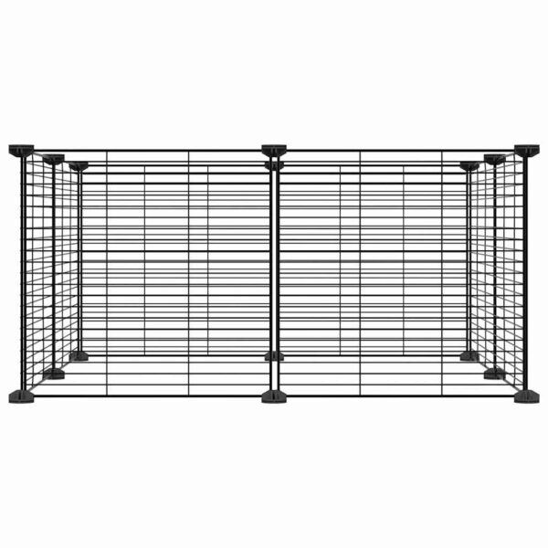 vidaXL 8-Panel Pet Cage Black 35x35 cm Steel - Image 3