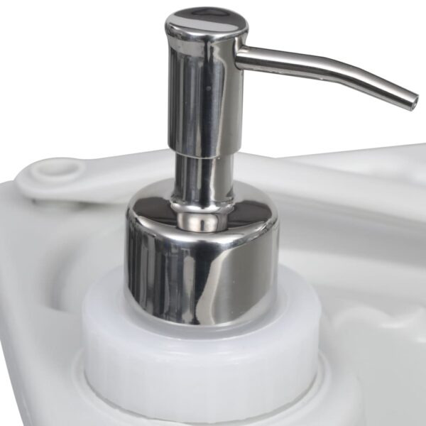 vidaXL Portable Camping Toilet and Handwash Stand Set Grey - Image 7