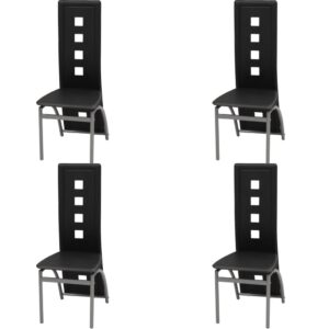 vidaXL Dining Chairs 4 pcs Black Faux Leather