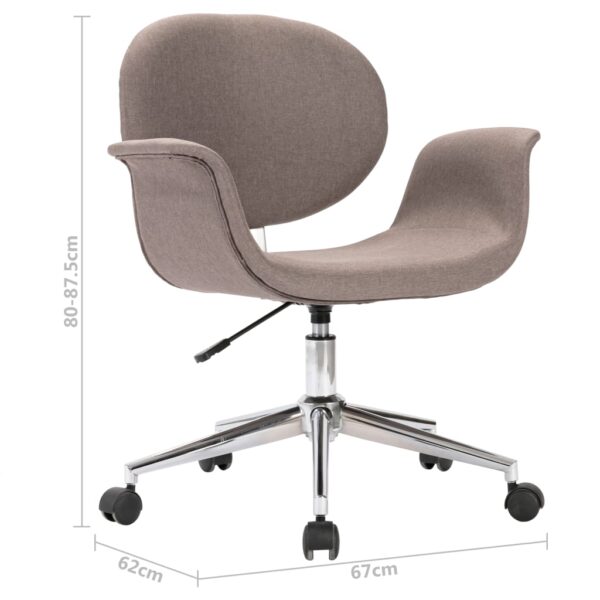 vidaXL Swivel Office Chair Taupe Fabric - Image 9