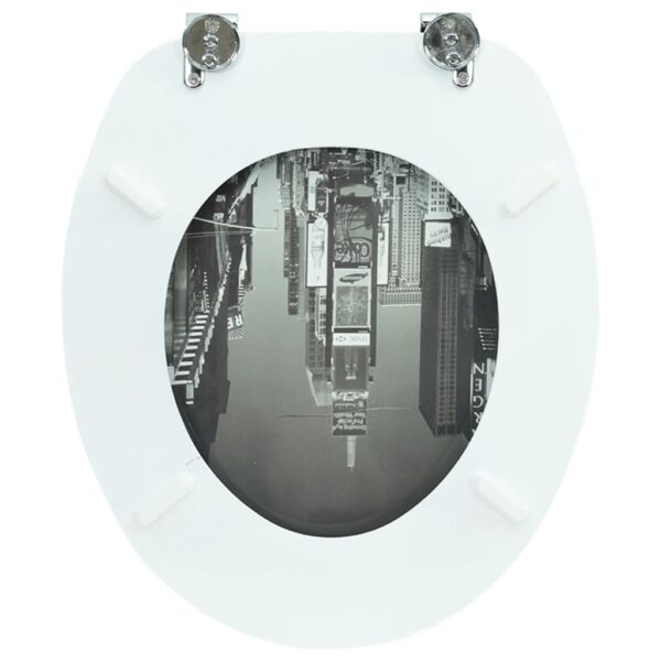 vidaXL Toilet Seats with Hard Close Lids MDF New York - Image 6