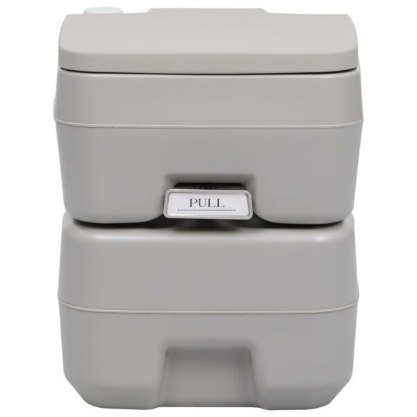 vidaXL Portable Camping Toilet Grey 20+10 L - Image 2