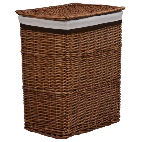 vidaXL Laundry Basket Brown Willow - Image 1