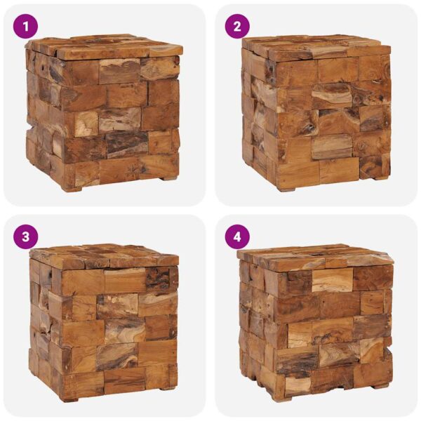vidaXL Storage Stool Solid Teak Wood - Image 5