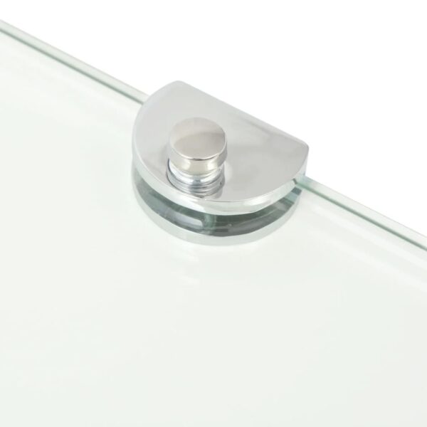 vidaXL Corner Shelf with Chrome Supports Glass Clear 35x35 cm - Image 5