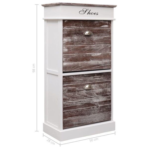 vidaXL Shoe Cabinet Brown 50x28x98 cm Paulownia Wood - Image 8