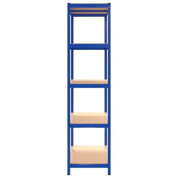 vidaXL 5-Layer Shelves 2 pcs Blue Steel and Engineered Wood - Image 6