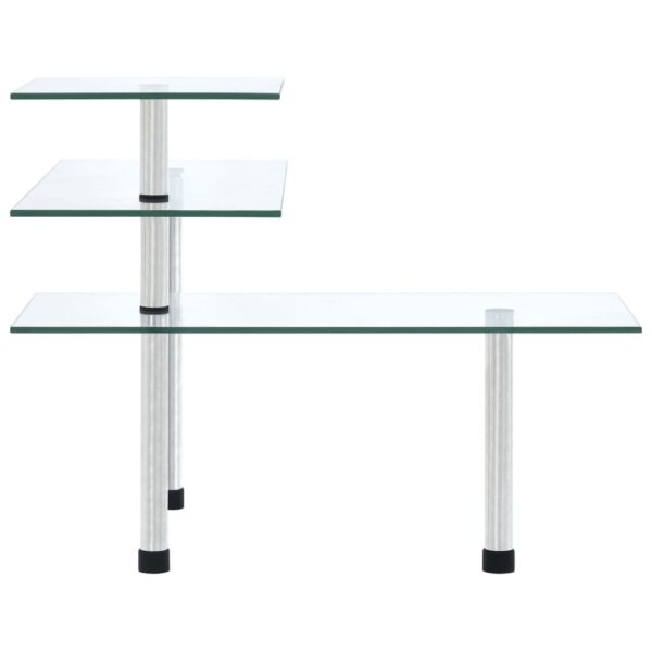 vidaXL 3-Tier Corner Kitchen Shelf Tempered Glass - Image 3
