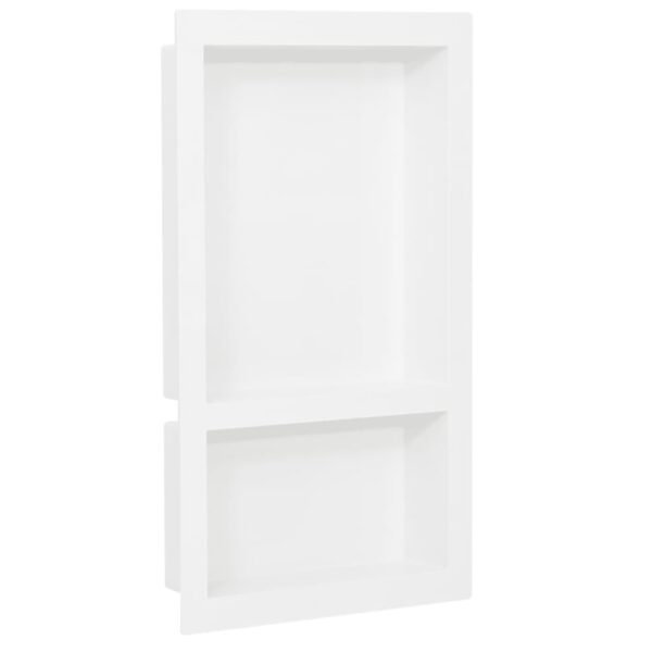 vidaXL Shower Niche with 2 Compartments High Gloss White 41x69x9 cm - Image 1
