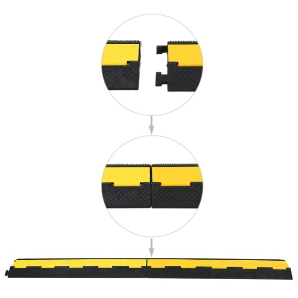 vidaXL Cable Protector Ramp 2 Channels Rubber 101.5 cm - Image 3