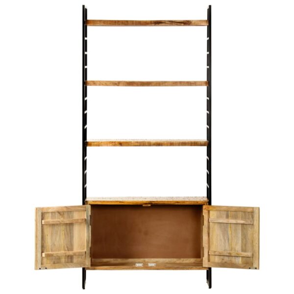 vidaXL 4-Tier Bookcase 80x30x180 cm Rough Mango Wood - Image 4
