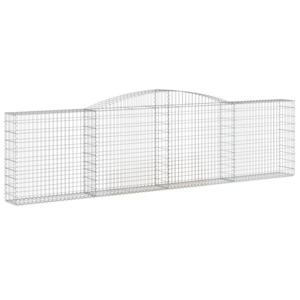 vidaXL Arched Gabion Basket 400x30x100/120 cm Galvanised Iron - Image 2