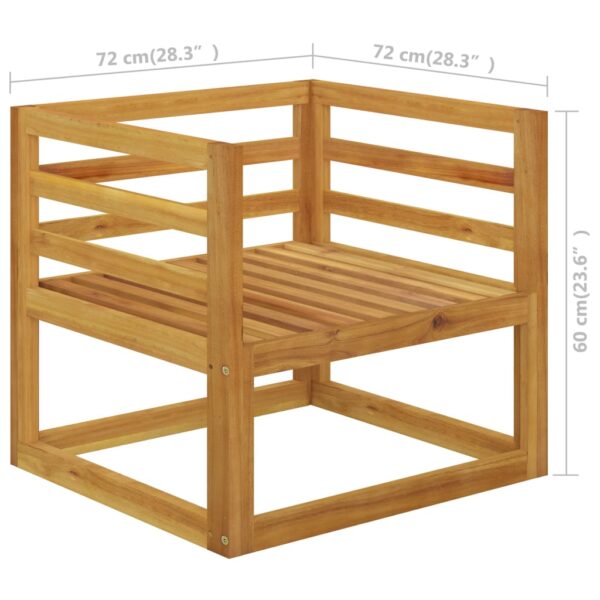 vidaXL 5 Piece Garden Lounge Set with Cushion Cream Solid Acacia Wood - Image 11
