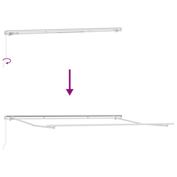 vidaXL Awning Manual White 5 x 3 m Metal - Image 9