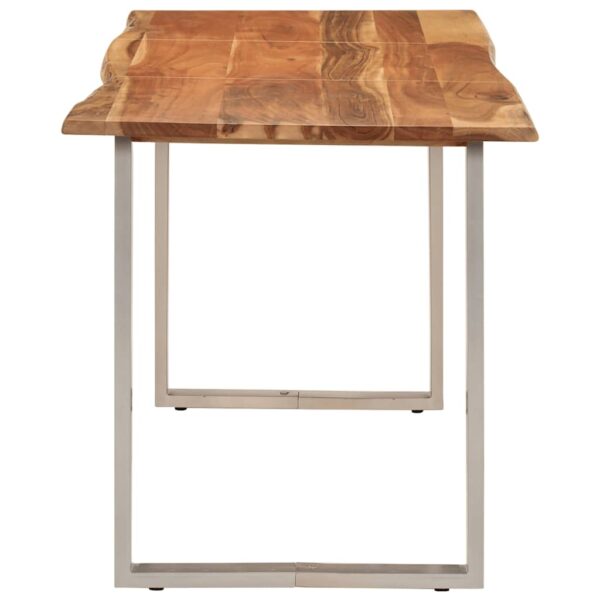 vidaXL Dining Table 140x70x76 cm Solid Acacia Wood - Image 5