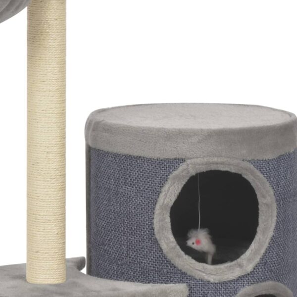 vidaXL Cat Tree with Sisal Scratching Posts Grey 148 cm - Image 6
