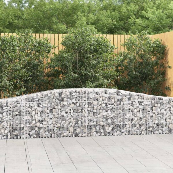 vidaXL Arched Gabion Basket 400x30x60/80 cm Galvanised Iron - Image 1