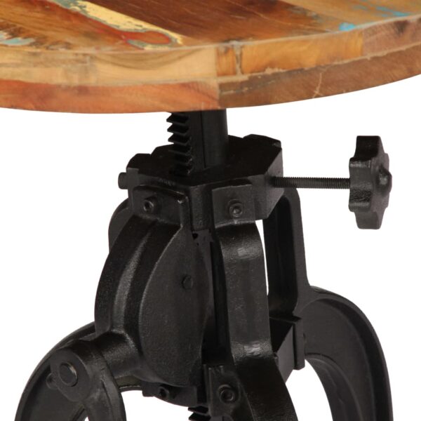 vidaXL Side Table 45x(45-62) cm Solid Reclaimed Wood and Cast Iron - Image 5