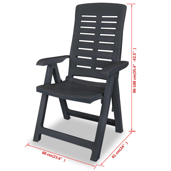 vidaXL 3 Piece Bistro Set Plastic Anthracite - Image 11