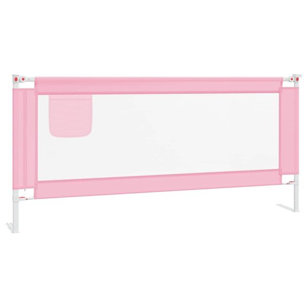 vidaXL Toddler Safety Bed Rail Pink 200x25 cm Fabric - Image 2