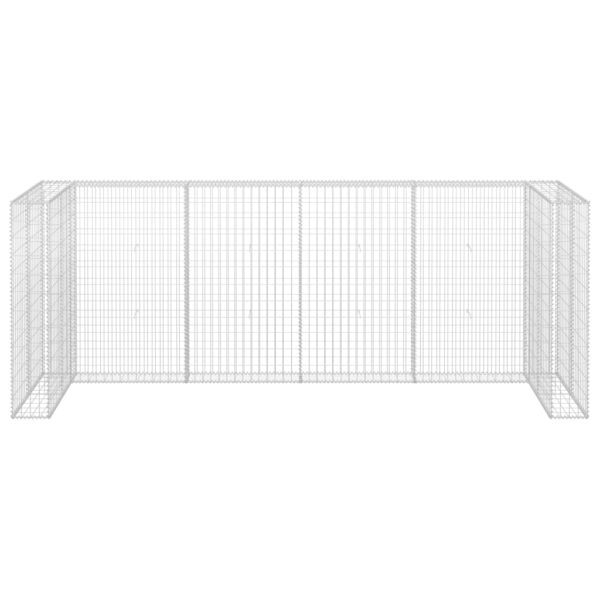 vidaXL Gabion Wall for Garbage Bins Galvanised Steel 320x100x120 cm - Image 4