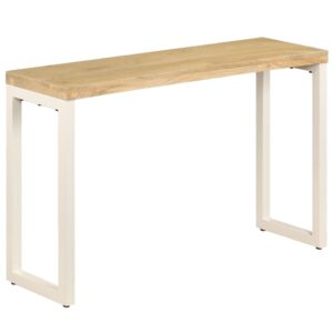 vidaXL Console Table 120x35x76 cm Solid Wood Mango and Steel