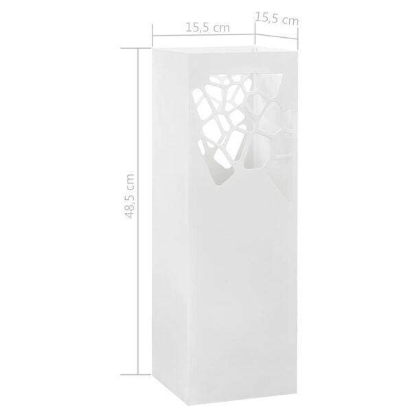 vidaXL Umbrella Stand Stones Steel White - Image 5