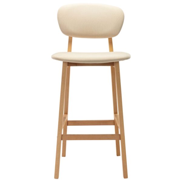 vidaXL Bar Stools 2 pcs Cream Fabric - Image 3