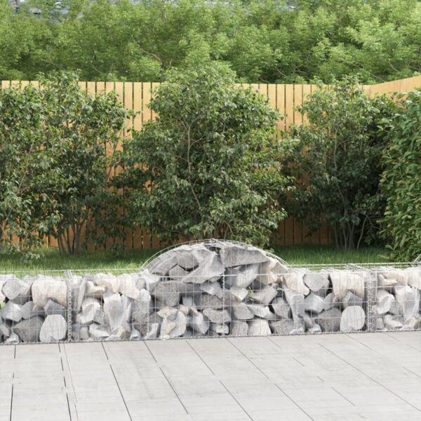 vidaXL Arched Gabion Basket 200x50x40/60 cm Galvanised Iron - Image 1