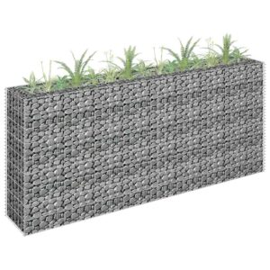 vidaXL Gabion Raised Bed Galvanised Steel 180x30x90 cm