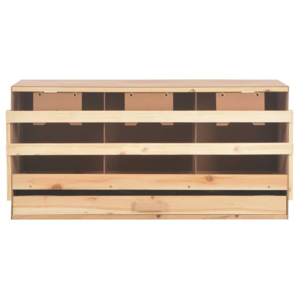 vidaXL Chicken Laying Nest 3 Compartments 96x40x45 cm Solid Pine Wood - Image 5