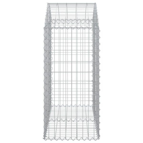 vidaXL Arched Gabion Basket 100x50x100/120 cm Galvanised Iron - Image 4