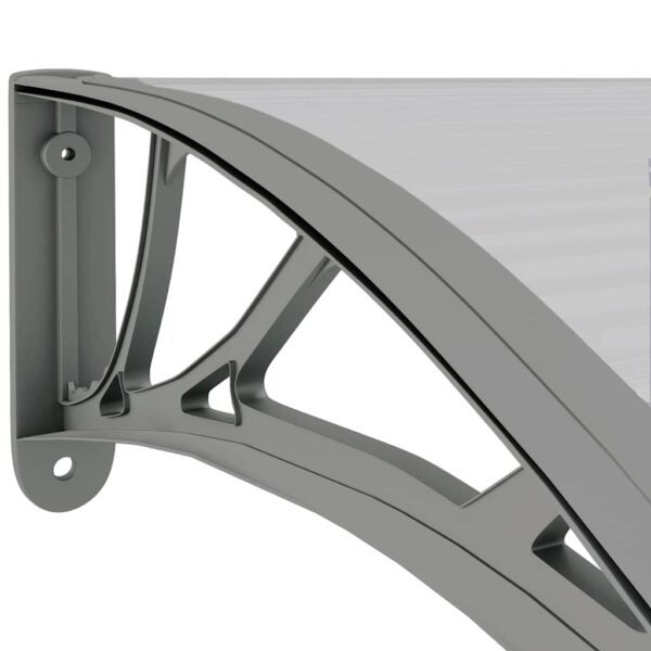 vidaXL Door Canopy Grey 300x80 cm Polycarbonate - Image 6