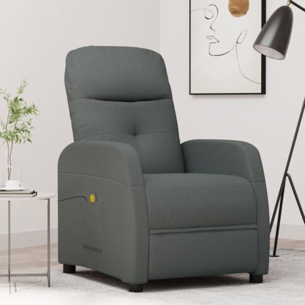 vidaXL Massage Chair Dark Grey Fabric - Image 1