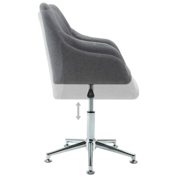 vidaXL Swivel Office Chair Light Grey Fabric - Image 5