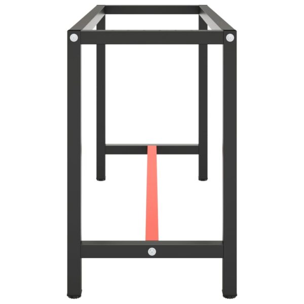 vidaXL Work Bench Frame Matte Black and Matte Red 140x50x79 cm Metal - Image 4