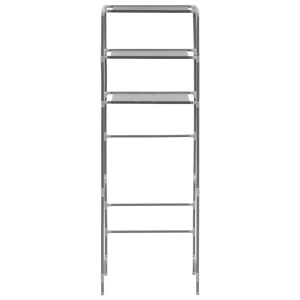 vidaXL 3-Tier Storage Rack over Toilet Silver 53x28x169 cm - Image 4
