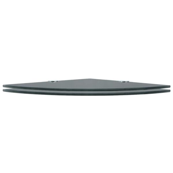vidaXL Corner Shelves 2 pcs with Chrome Supports Glass Black 25x25 cm - Image 2