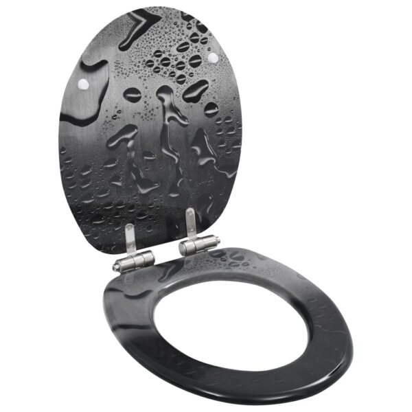 vidaXL WC Toilet Seat with Soft Close Lid MDF Water Drop Design - Image 1