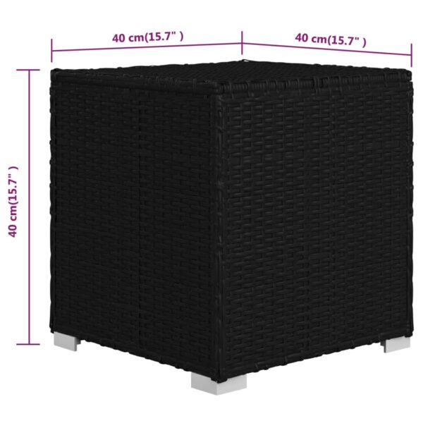 vidaXL 3 Piece Garden Sun Loungers with Tea Table Poly Rattan Black - Image 13