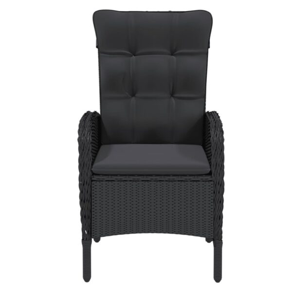 vidaXL 9 Piece Garden Dining Set Poly Rattan Black - Image 3