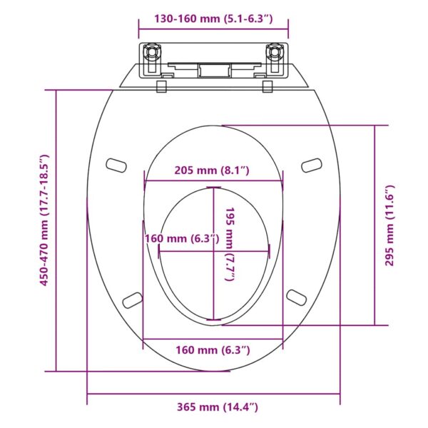 vidaXL Soft-close Toilet Seat White Oval - Image 8