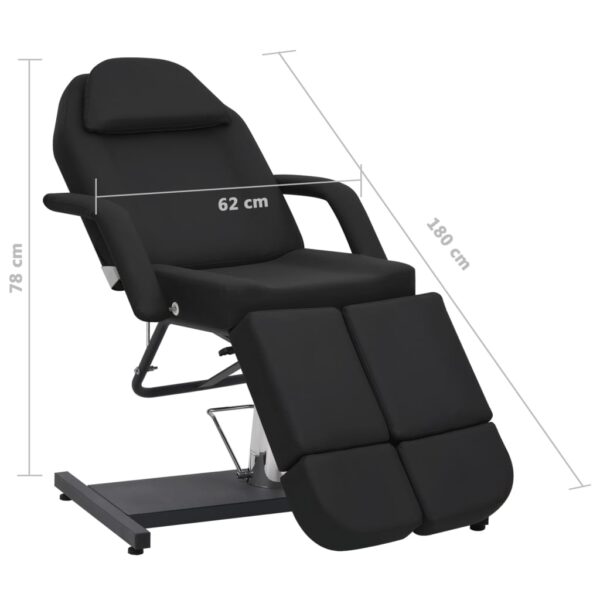 vidaXL Beauty Treatment Chair Faux Leather Black 180x62x78 cm - Image 8