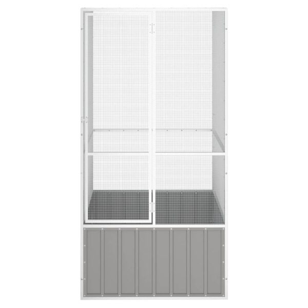vidaXL Bird Cage Grey 111x107x211.5 cm Galvanised Steel - Image 3