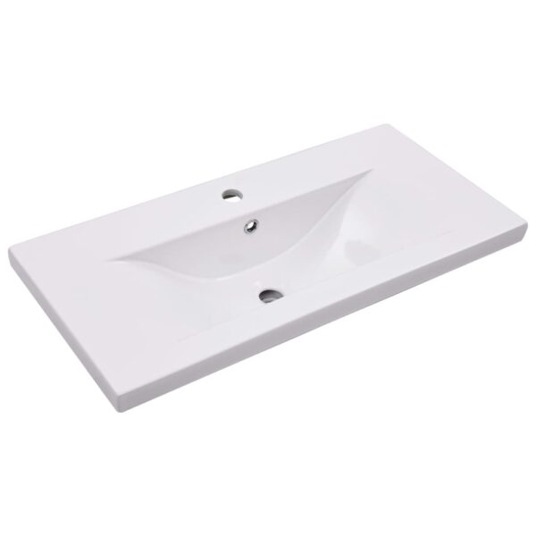 vidaXL Built-in Basin 81x39.5x18.5 cm Ceramic White - Image 2