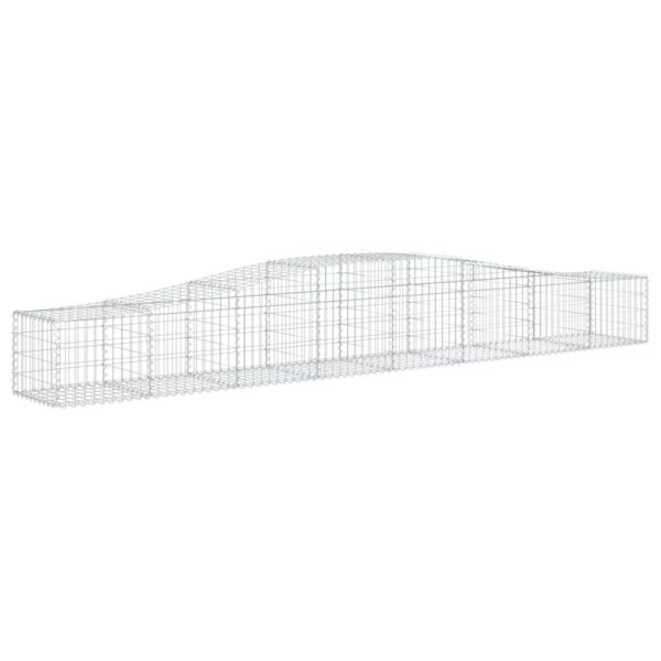 vidaXL Arched Gabion Basket 400x50x40/60 cm Galvanised Iron - Image 2