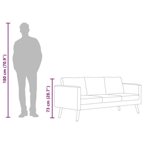 vidaXL 3-Seater Sofa Fabric Cream - Image 9