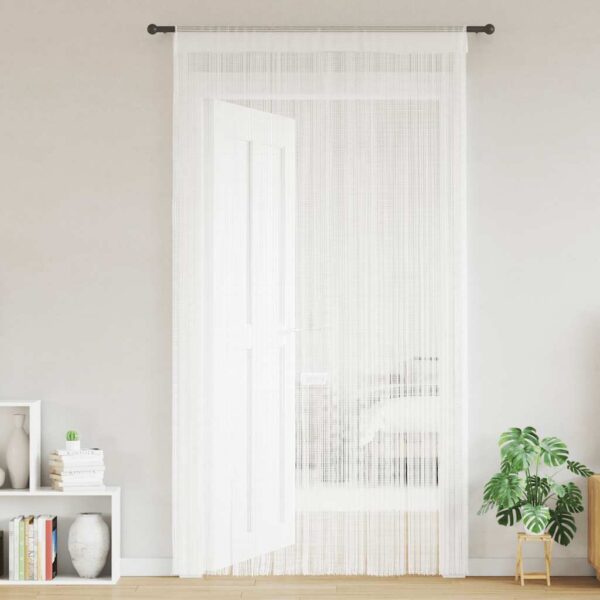 vidaXL String Curtains 2 pcs 140x250 cm White - Image 2