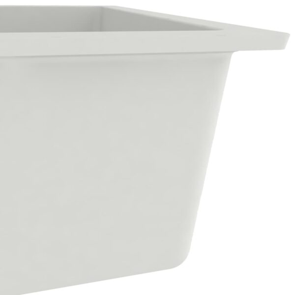 vidaXL Kitchen Sink with Overflow Hole White Granite - Image 5