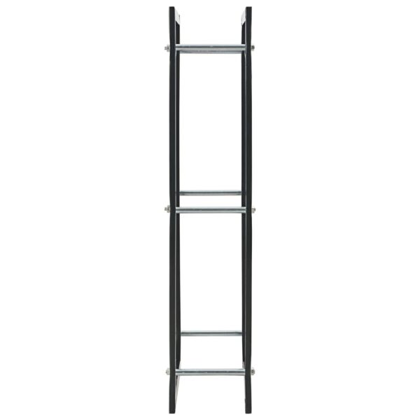 vidaXL Firewood Rack Black 44x20x100 cm Steel - Image 4